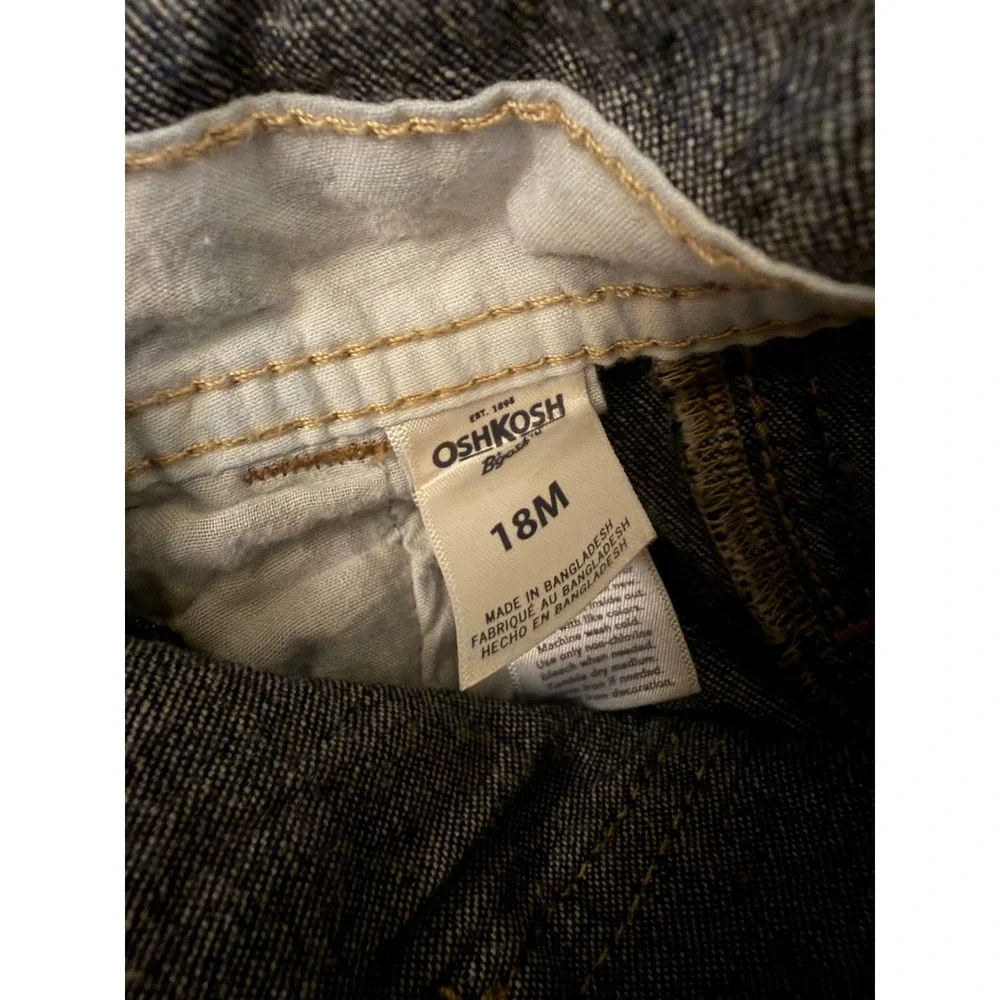 OshKosh B'Gosh Baby Toddler Kids Dark Wash Denim Shortalls Overalls 18M‎ Blue